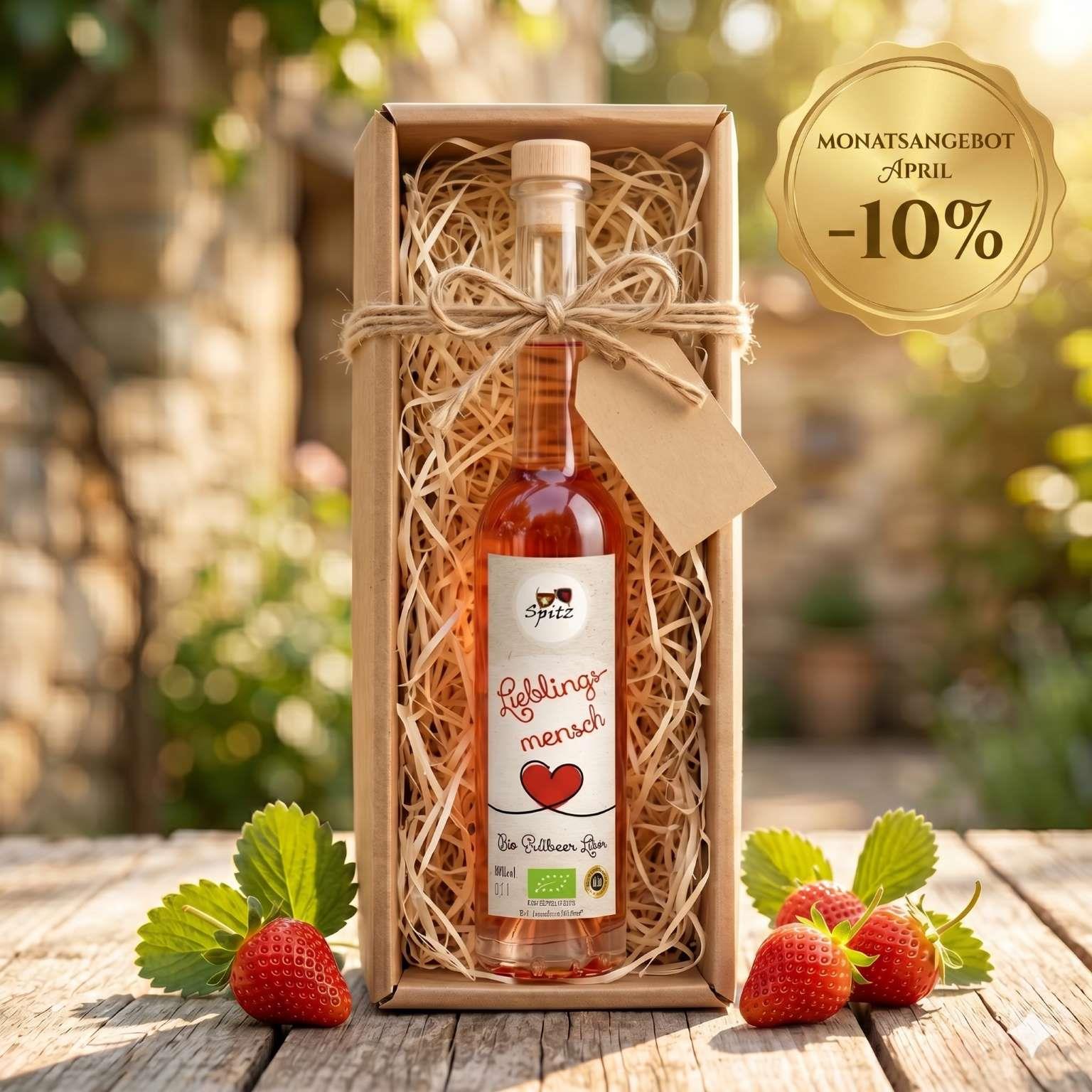 Lieblingsmensch - BIO Erdbeerlikör Likör, 0.1 l, 16 vol%