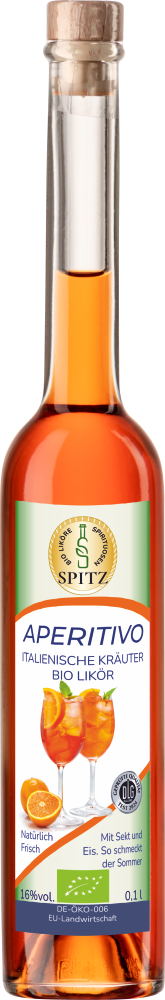 Bio Aperitivo fuer einen perfekten veganen Spriz. Ausgezeichnet mit der goldenen MEdaille der DLG