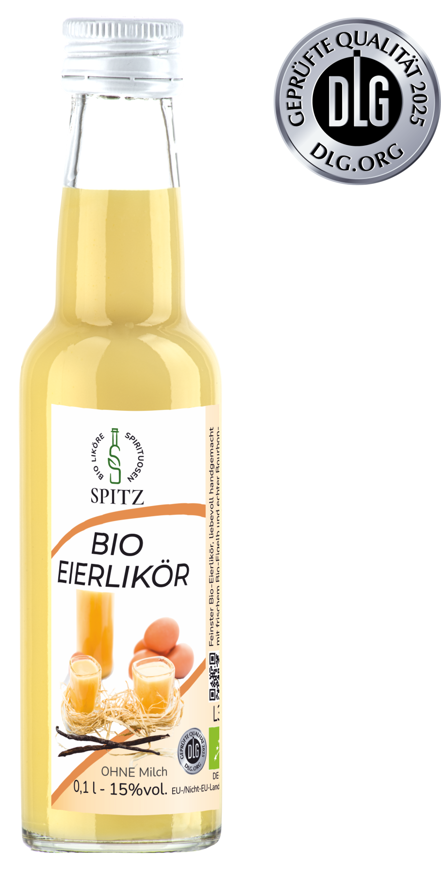 Bio Eierlikoer ausgezeichnet mit der silbernen Medaille der DLG