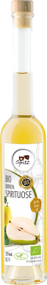 Vegane Bio Birnen Spirituose mit Bio Birnensaft. Ausgezeichnet mit der goldenen Medaille der DLG Vegane Bio Birnen Spirituose mit Bio Birnensaft. Ausgezeichnet mit der goldenen Medaille der DLG