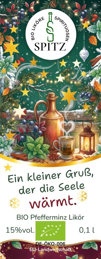 Winterlicher BIO Pfefferminz Likör 0.1 l