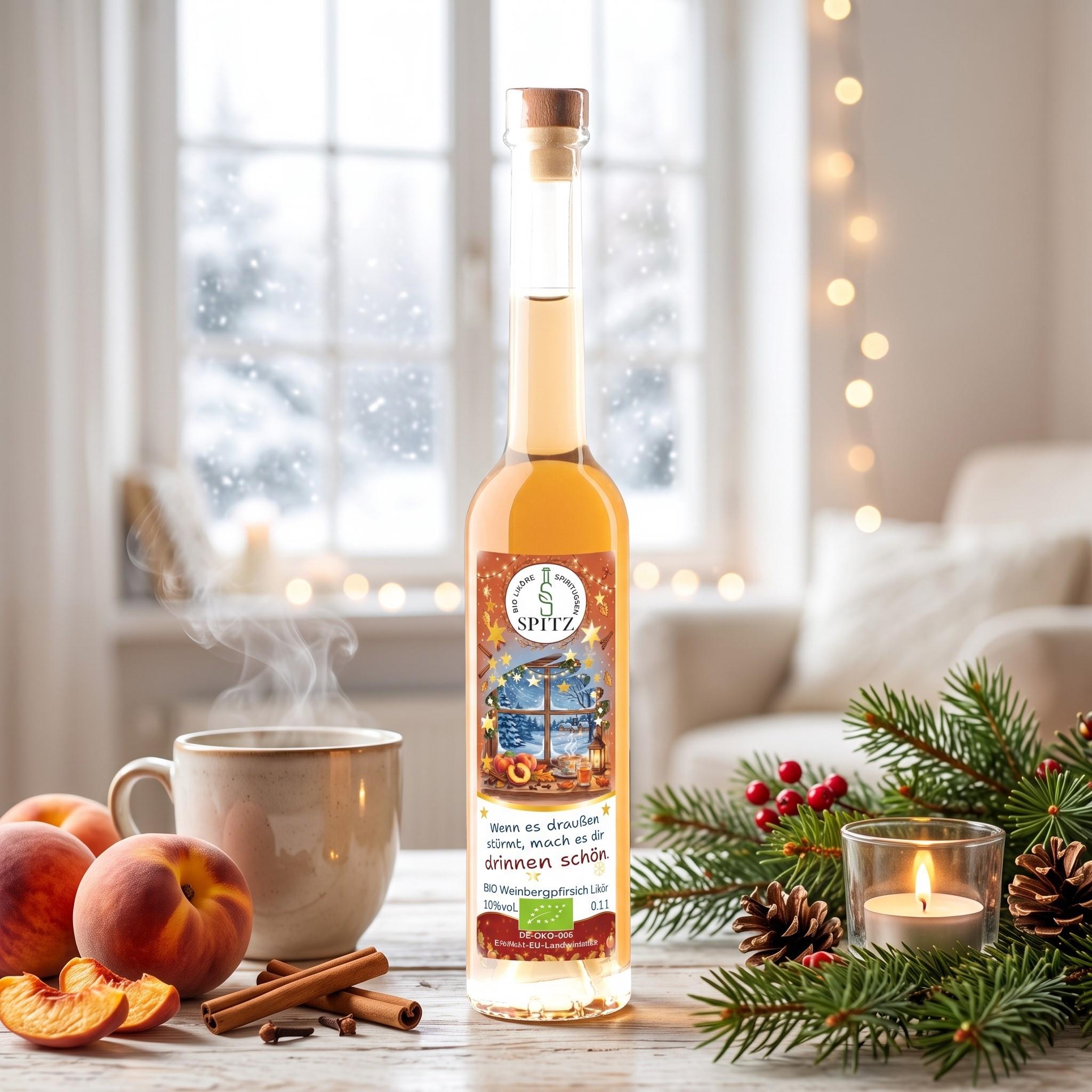 Winterlicher BIO Pfirsich Likör 0.1 l