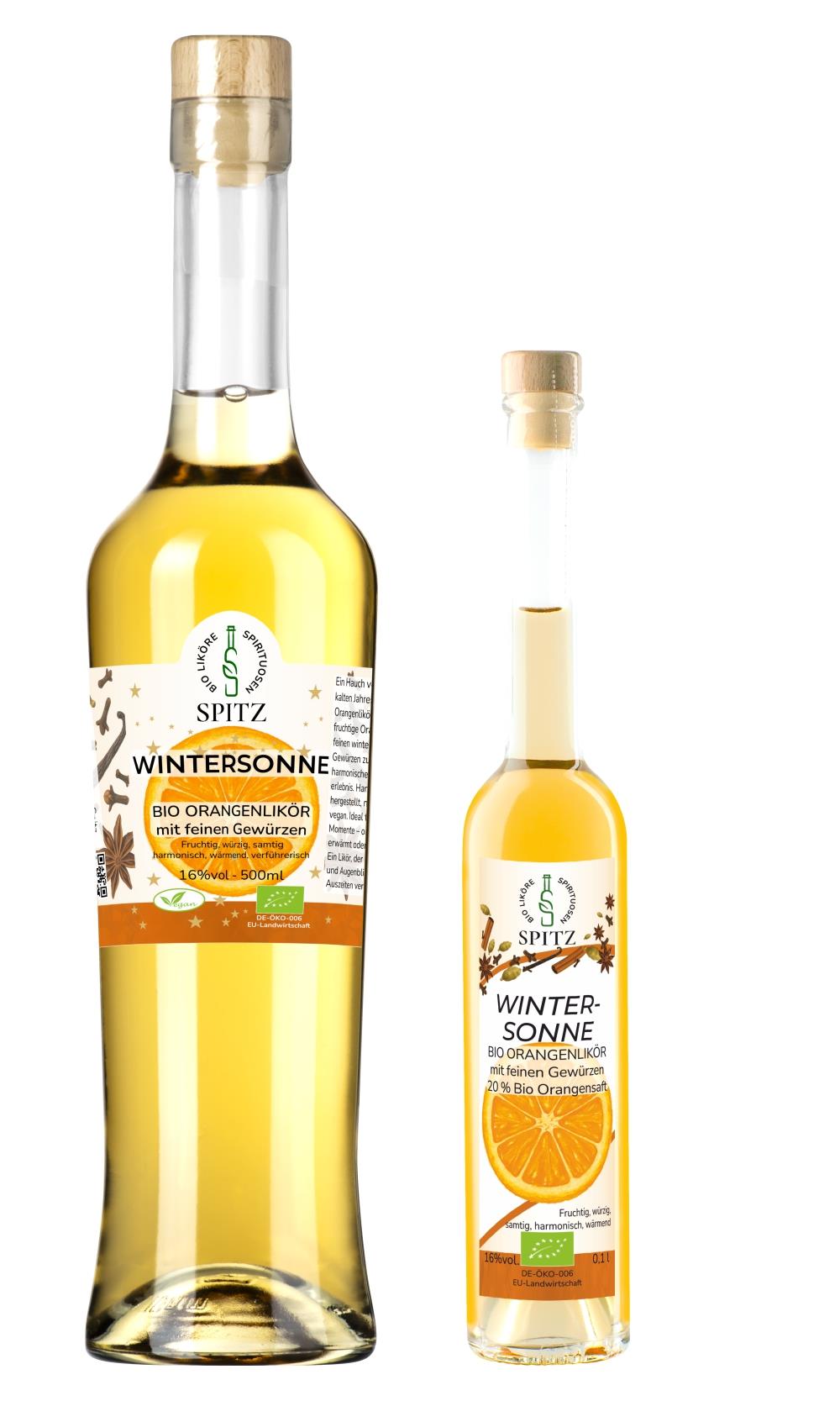 Wintersonne - Bio-Orangenlikör mit feinen Gewürzen – fruchtig, wärmend, handgemacht.