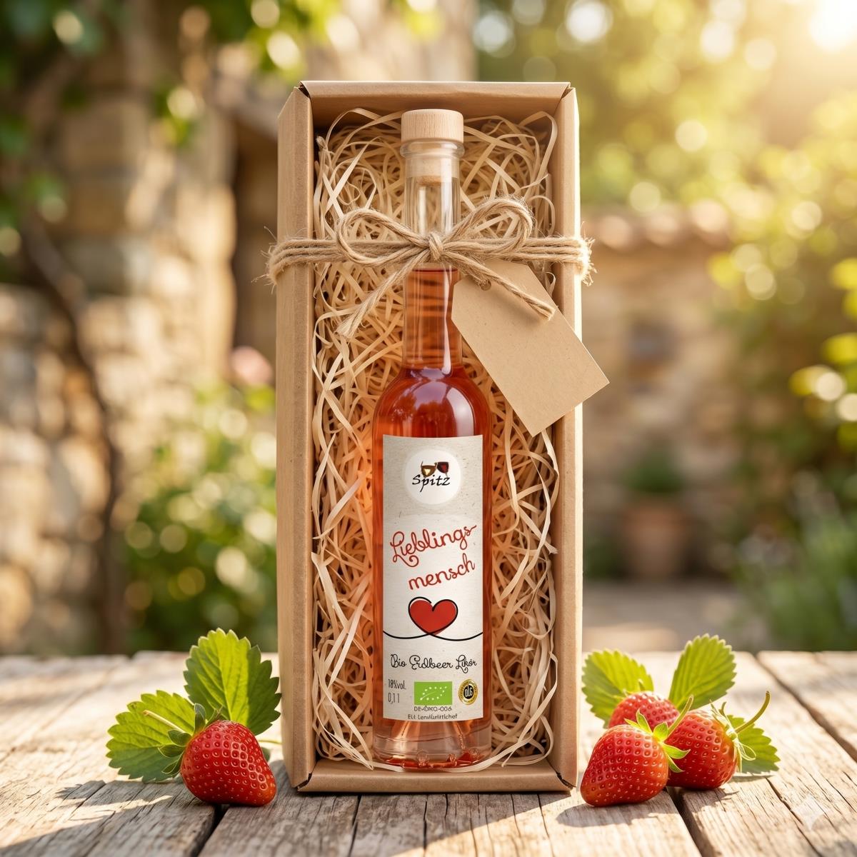 Lieblingsmensch - BIO Erdbeerlikör Likör, 0.1 l, 16 vol%