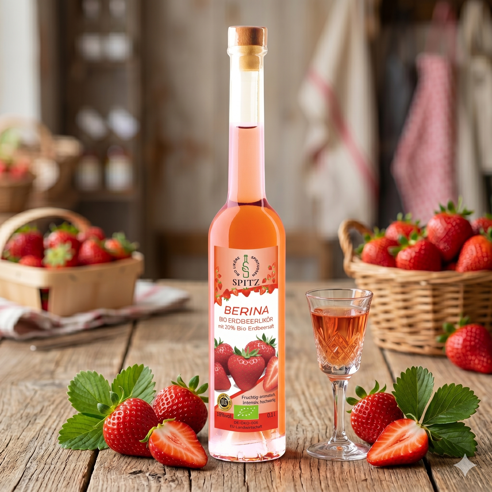 BERINA - BIO Erdbeer Likör 0.1 l 16 vol%