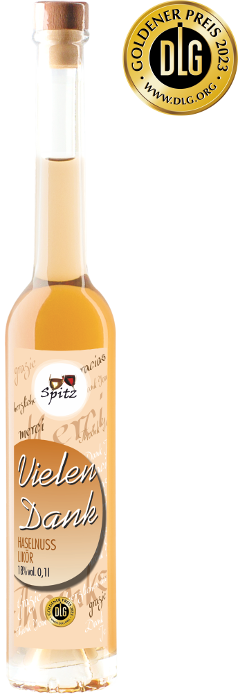 Haselnuss Likoer mit Geschenk Etikett. Ausgezeichnet mit vielen goldenen Medaille der DLG Haselnuss Likoer mit Geschenk Etikett. Ausgezeichnet mit vielen goldenen Medaille der DLG