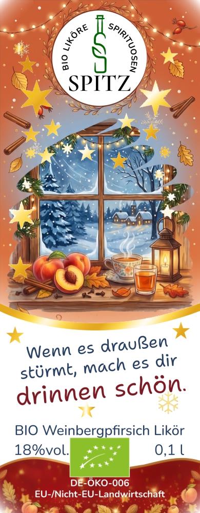 Winterlicher BIO Pfirsich Likör 0.1 l