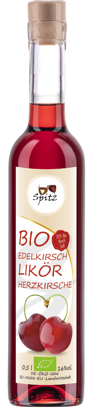 Bio Kirsch Likoer. Mit 20% Bio Kirschsaft Bio Kirsch Likoer. Mit 20% Bio Kirschsaft
