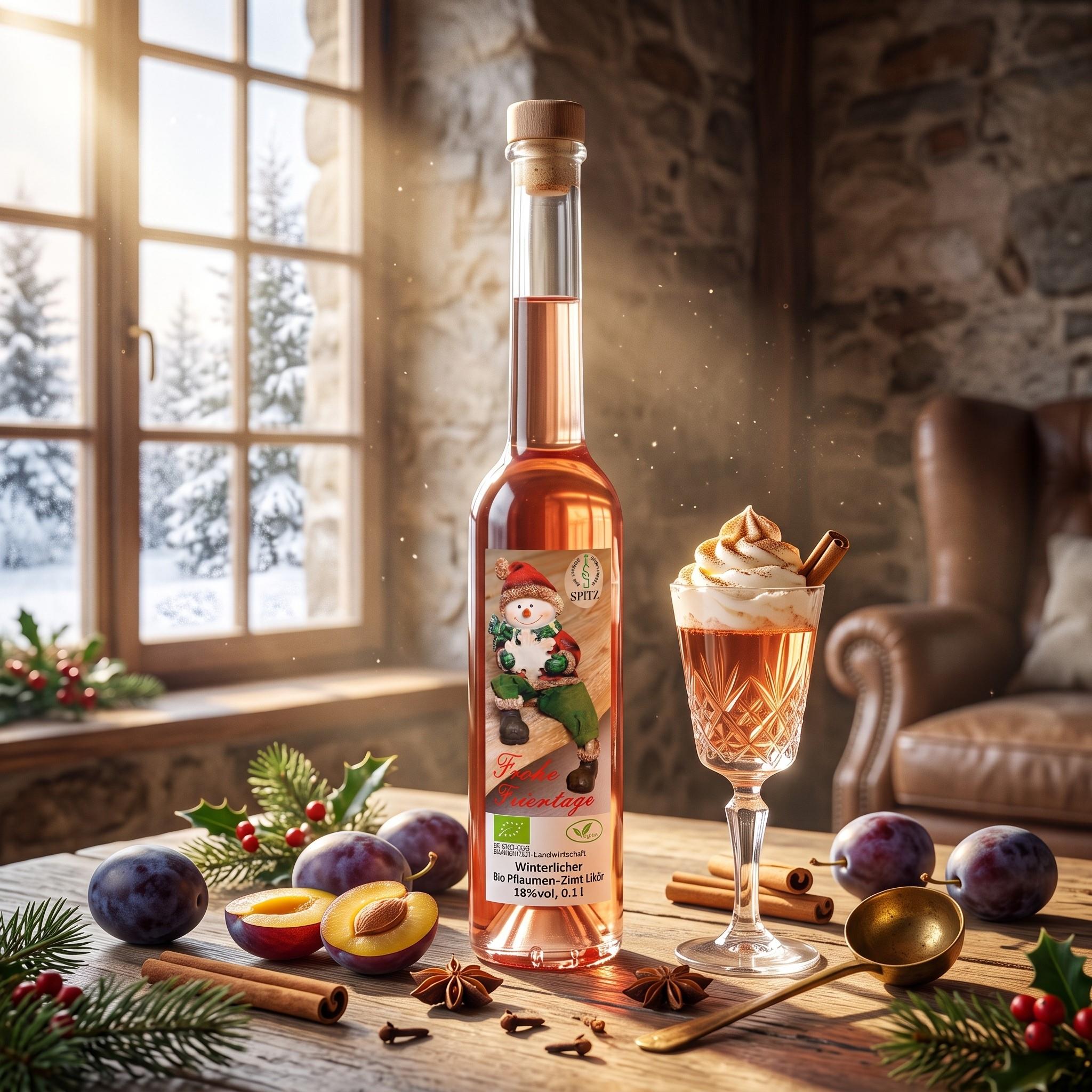 Frohe Weihnacht (Wichtel) - BIO-Pflaume-Zimt-Likör 0.1 l, 16 vol%